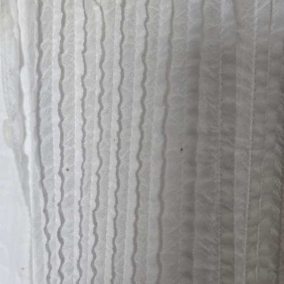 Johnny Was Boho White Eyelet Embroidered Lace Ruffle Button Down Tunic Blouse - Picture 9 of 9